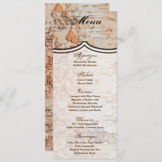 4x9.25 Menu Kaarten land schuur hout kant trim Edg (Voorkant / Achterkant)