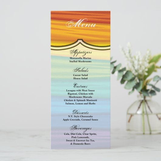 4x9.25 Menu-kaarten lgbtq regenboogvlag lesbische  Kaart (Staand voorkant)