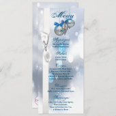 4x9.25 Menu Kaarten Ornamenten Sneeuwvlokken Sneeu (Voorkant / Achterkant)