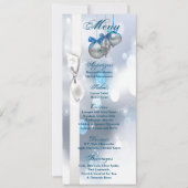 4x9.25 Menu Kaarten Ornamenten Sneeuwvlokken Sneeu (Voorkant)