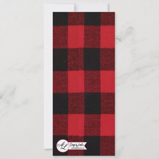 4x9.25 Menu Kaarten Red Buffalo Plaid Beer Zwart (Achterkant)