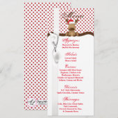 4x9.25 Menu Kaarten Rendier Christmas XMAS Polka D (Voorkant / Achterkant)
