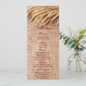 4x9.25 Menu Kaarten Tarwe op Burlap Sack Land Rus (Staand voorkant)