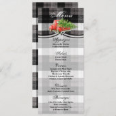 4x9.25 Menu Kaarten XMAS Truck Buffalo Plaid Zwart (Voorkant / Achterkant)