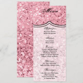 4x9.25-menukaarten Roos Gold Glitter Kaart (Voorkant / Achterkant)