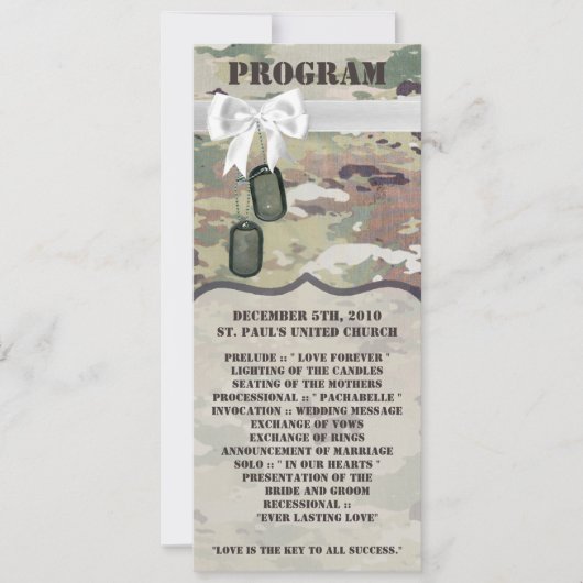 4x9.25 Programma Kaarten Army OCP Camo Uniform Cam (Voorkant)