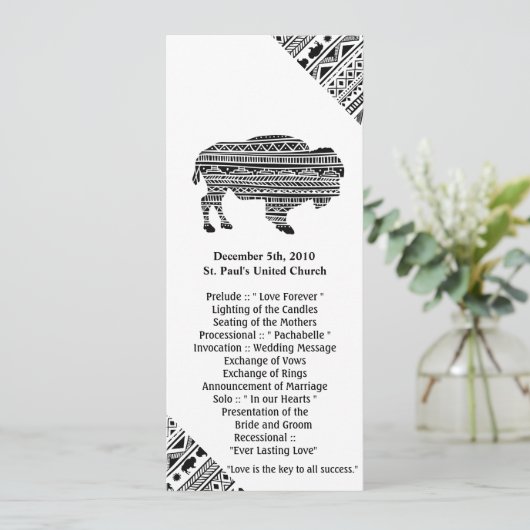 4x9.25 Programma Kaarten Boho Buffalo Tribal Patte (Staand voorkant)