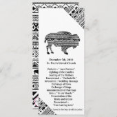 4x9.25 Programma Kaarten Boho Buffalo Tribal Patte (Voorkant / Achterkant)