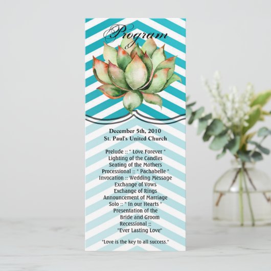 4x9.25 Programma Kaarten Boho Cacti Cactus Succule (Staand voorkant)