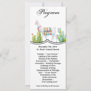 4x9.25 Programma Kaarten Boho Llama Bohemian Cacti