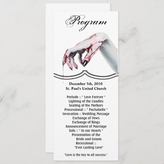 4x9.25 Programma Kaarten bvzombie bloeddruppel vam (Voorkant / Achterkant)