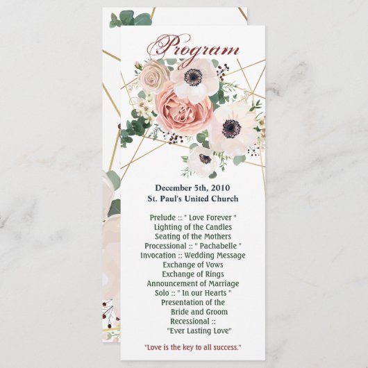 4x9.25 Programma Kaarten Geometrische Tuin Roos An (Voorkant / Achterkant)