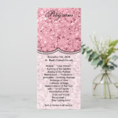 4x9.25 Programma Kaarten Roze Gouden Glitters (Staand voorkant)