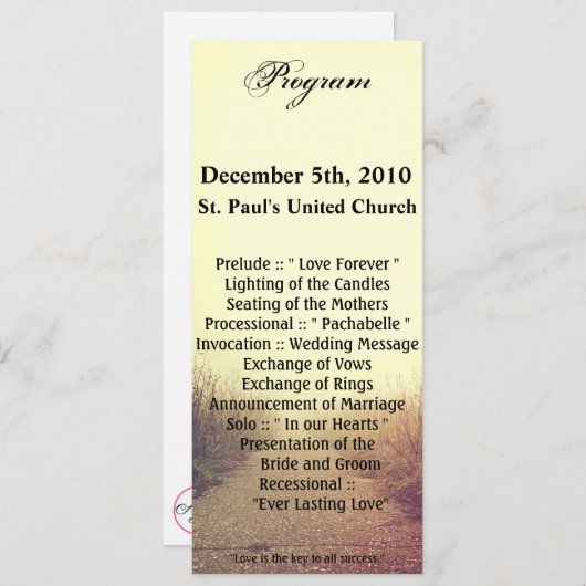 4x9.25 Programma Kaarten Sunrise Pathway Wandelpad (Voorkant / Achterkant)