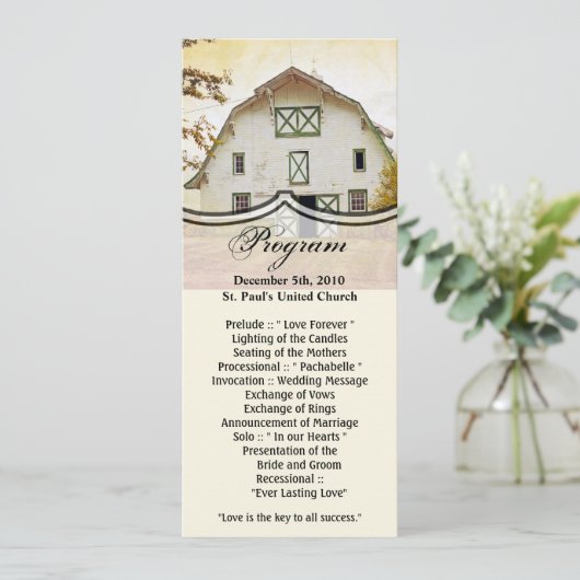 4x9.25 Programma Kaarten Sunset Barn Country Rusti (Staand voorkant)