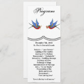 4x9.25 Programma Kaarten Traditioneel Vogel Tattoo (Voorkant / Achterkant)