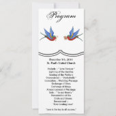 4x9.25 Programma Kaarten Traditioneel Vogel Tattoo (Voorkant)