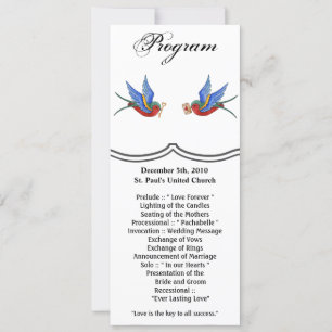 4x9.25 Programma Kaarten Traditioneel Vogel Tattoo