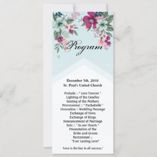 4x9.25 Programma Kaarten Tropical Flower op Blue O