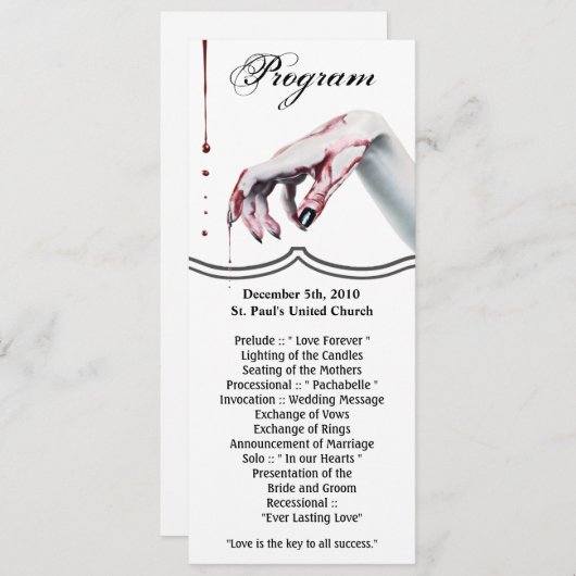 4x9.25 Programma Kaarten voor bloeddrip vampier G (Voorkant / Achterkant)