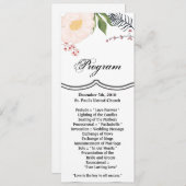 4x9.25 Programma Kaarten Witte Bloemen op Wit (Voorkant / Achterkant)