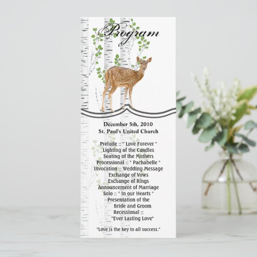 4x9.25 Programma Kaarten XMAS Herten Doe Woodland  (Staand voorkant)