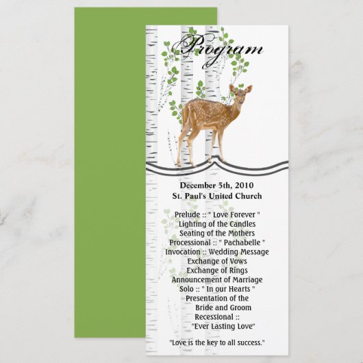 4x9.25 Programma Kaarten XMAS Herten Doe Woodland  (Voorkant / Achterkant)