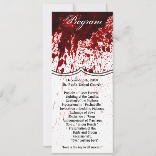 4x9.25 Programmakaarten Bloedplaatje Vampier Gothi Kaart (Voorkant)