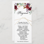 4x9.25 Programmakaarten Witte rozen Gold Geometric Kaart (Voorkant / Achterkant)