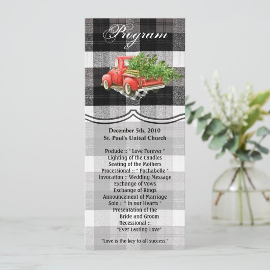 4x9.25 Programmakaarten XMAS Truck Buffalo Plays B Kaart (Staand voorkant)