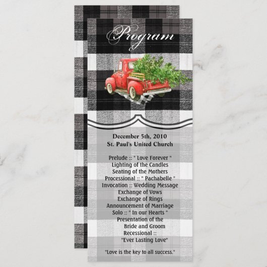 4x9.25 Programmakaarten XMAS Truck Buffalo Plays B Kaart (Voorkant / Achterkant)