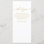 4x9 bruiloft menu Kaart voor Bord en dank u (Achterkant)