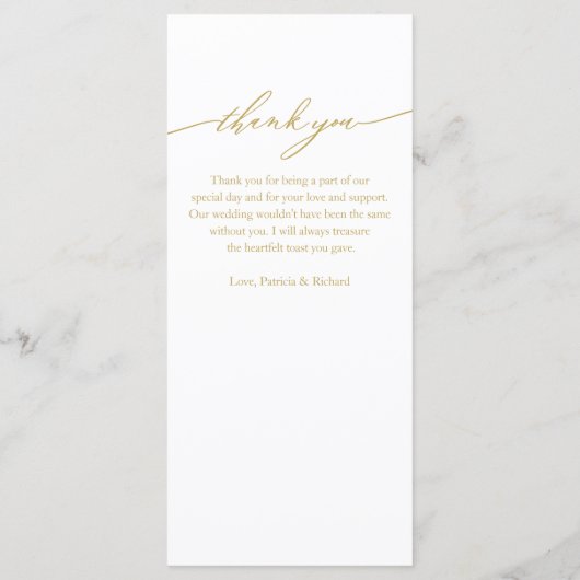 4x9 bruiloft menu Kaart voor Bord en dank u (Achterkant)