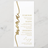 4x9 bruiloft menu Kaart voor Bord en dank u (Voorkant)