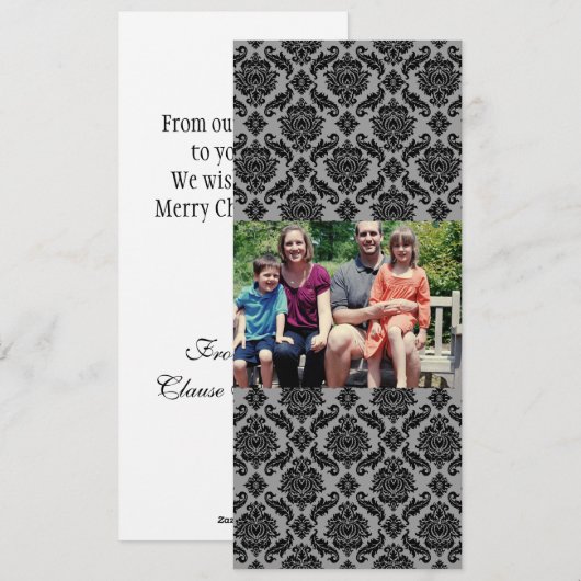 4x9 Familie met de Kaart van de Kerstmis van de Fo (Voorkant / Achterkant)