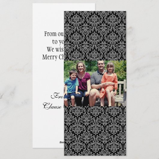 4x9 Familie met de Kaart van de Kerstmis van de Fo (Voorkant / Achterkant)