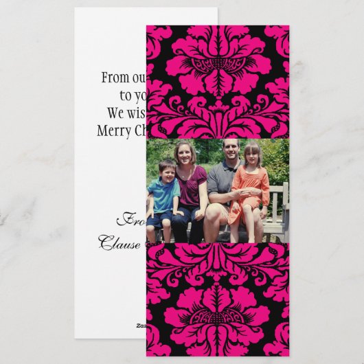 4x9 Familie met de Kaart van de Kerstmis van de Fo (Voorkant / Achterkant)