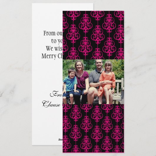 4x9 Familie met de Kaart van de Kerstmis van de Fo (Voorkant / Achterkant)