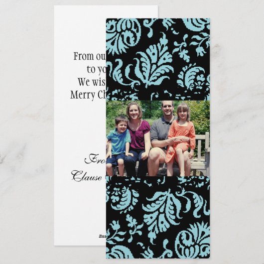 4x9 Familie met de Kaart van de Kerstmis van de Fo (Voorkant / Achterkant)