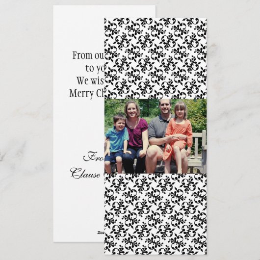 4x9 Familie met de Kaart van de Kerstmis van de Fo (Voorkant / Achterkant)