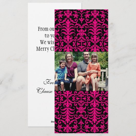 4x9 Familie met de Kaart van de Kerstmis van de Fo (Voorkant / Achterkant)