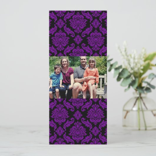 4x9 Familie met de Kaart van de Kerstmis van de Fo (Staand voorkant)