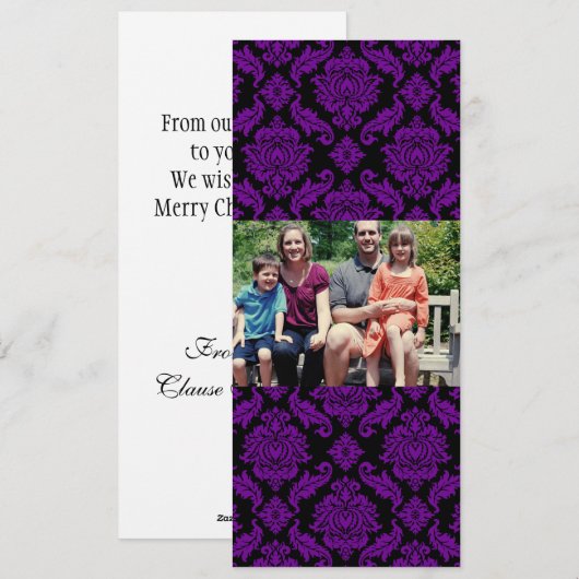 4x9 Familie met de Kaart van de Kerstmis van de Fo (Voorkant / Achterkant)