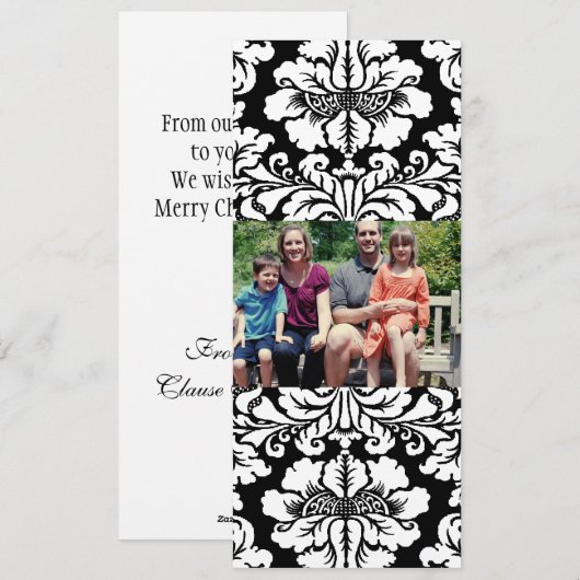 4x9 Familie met de Kaart van de Kerstmis van de Fo (Voorkant / Achterkant)