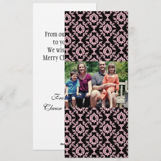 4x9 Familie met de Kaart van de Kerstmis van de Fo (Voorkant / Achterkant)