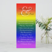 4x9 Gay Wedding Rainbow LGBT Pride Metallic Paper Kaart (Staand voorkant)