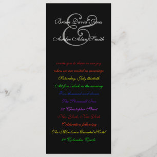4x9 Gay Wedding Rainbow LGBT Pride Metallic Paper Kaart