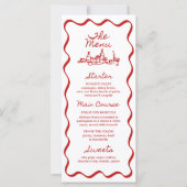 4x9" Handgeschreven Wavy Border Whimsical Menu (Voorkant)