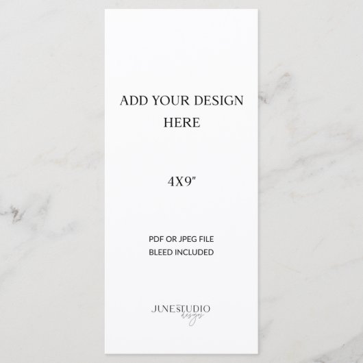 4x9-inch menu of programma afdrukken (Voorkant)