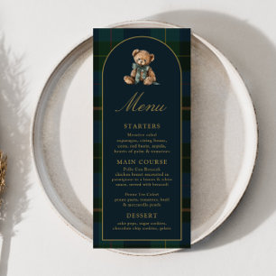 4x9" Klassieke Teddybeer Geruite Baby Shower Menu